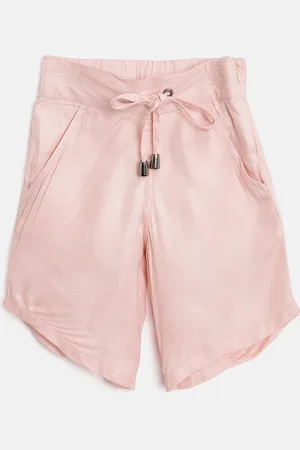 Gini and Jony Girls Pink Solid Regular Fit Capris