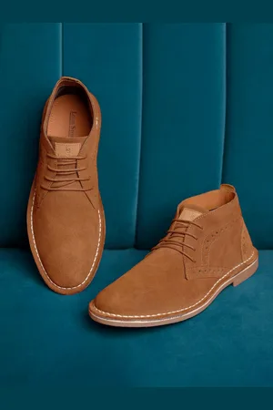 LOUIS STITCH Men Mid-Top Solid Suede Desert Boots