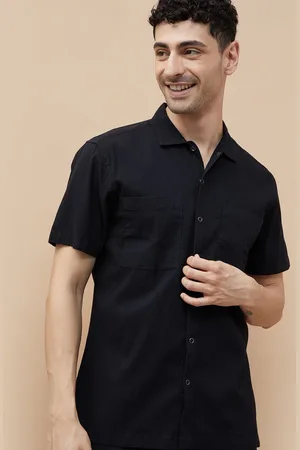 Lifestyle Men Spread Collar Textured Cotton Casual Shirt