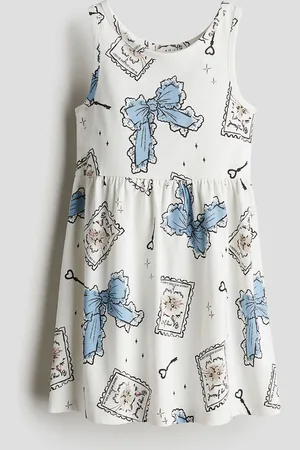 H&M Girls Patterned Cotton Jersey Dress