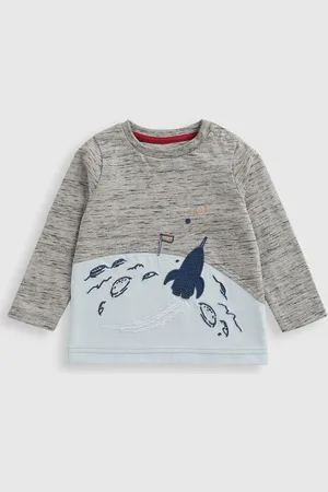 Mothercare Boys Colourblocked Round Neck Cotton T-shirt