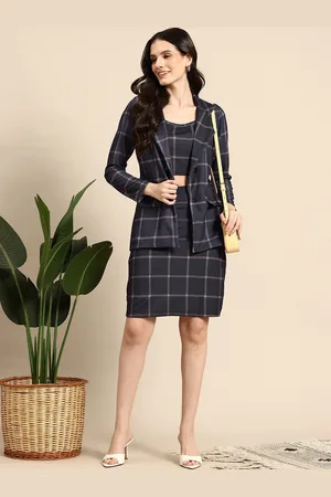 Mast & Harbour Checked Top and Skirt with Blazer Co-Ord Set