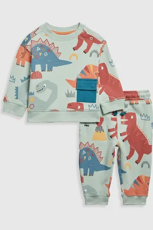 Mothercare Boys Printed Pure Cotton Sweatshirt & Joggers