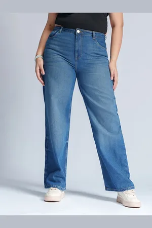 FREAKINS Women Straight Fit High-Rise Light Fade Jeans