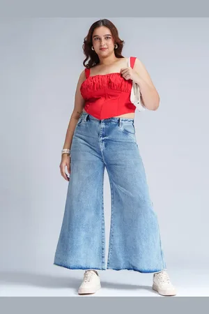 FREAKINS Women Flared High-Rise Heavy Fade Jeans
