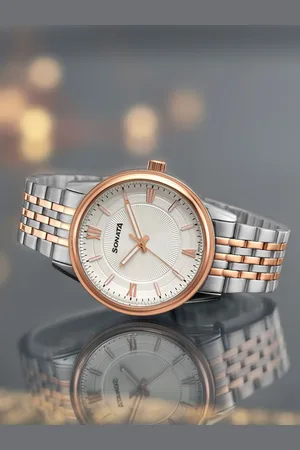 Sonata Men Dial & Bracelet Style Straps Analogue Watch 77154KM02