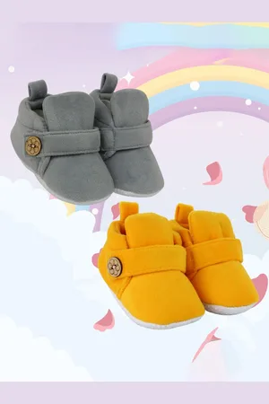 Neska Moda Pack of 2 Unisex Kids Cotton Booties