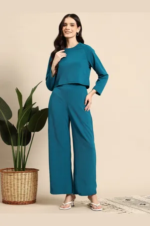 Mast & Harbour Textured Raglan Sleeve Top & Trousers Co-Ord Set