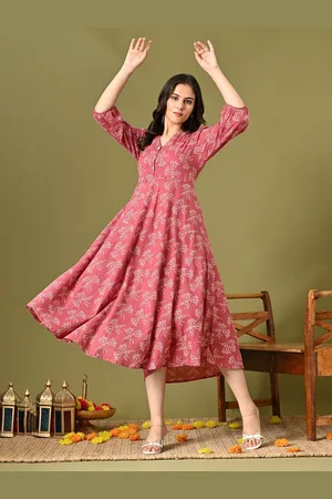 Kalini Floral Print A-Line Midi Dress