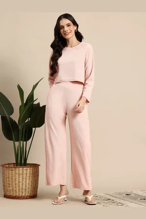 Mast & Harbour Textured Raglan Sleeve Top & Trousers Co-Ord Set