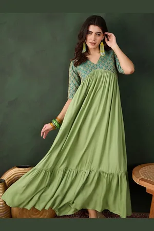 Sangria Brocade Tiered Ethnic Dress