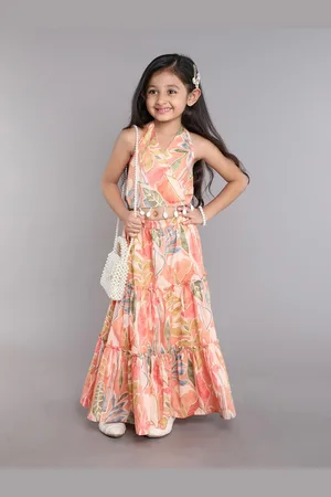 taffykids Girls Printed Top with Skirt