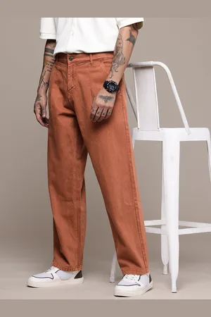 WROGN Men Pure Cotton Loose Fit Pleated Jeans