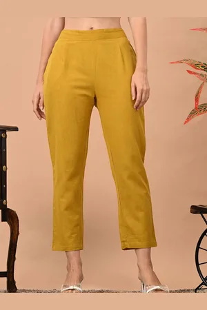 Kalini Women Cotton Classic Pleated Regular Trousers