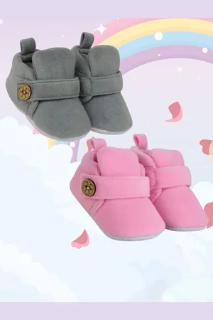 Neska Moda Pack Of 2 Kids Cotton Casual Booties