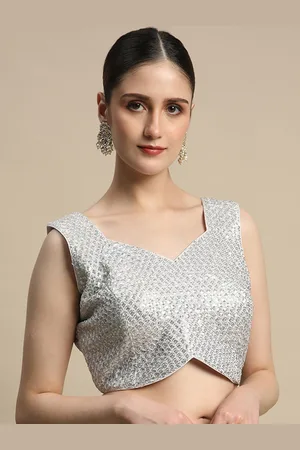 BAPS Women Sequinned Ready to wear Embellished Sleeveless Saree Blouse