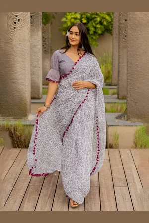 Kalini Women Ethnic Printed Saree With Blouse Piece