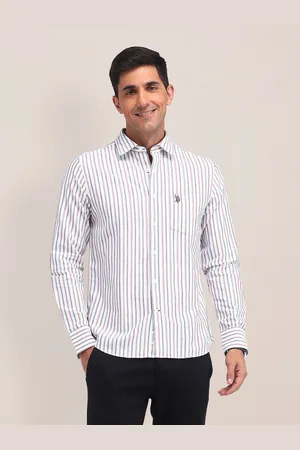 U.S. Polo Assn. Men Classic Tailored Fit Opaque Striped Casual Shirt