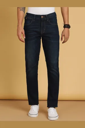 Wrangler Men Mid-Rise Dark Shade Light Fade Clean Look Stretchable Jeans