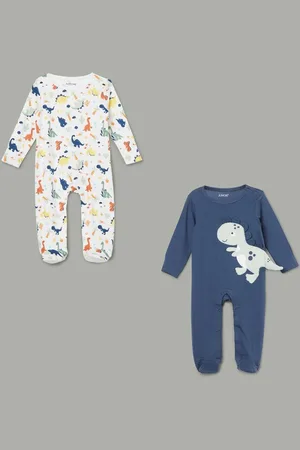 Lifestyle Boys Pack Of 2 Printed Cotton Sleepsuit