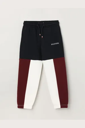 Tommy Hilfiger Boys Colourblocked Mid-Rise Cotton Joggers