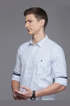 Louis Philippe Ethnic Motifs Printed Super Slim Fit Casual Shirt