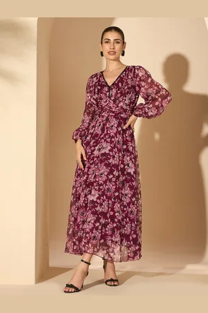 Antheaa Women Floral Embellished Printed Maxi Dress