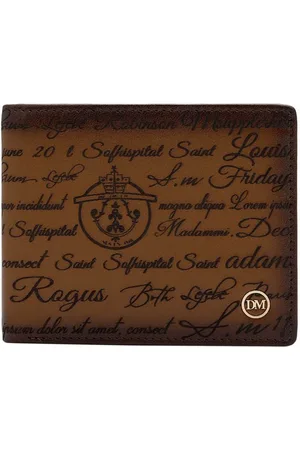 Da Milano Men Typography Printed Leather Two Fold Wallet