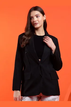 KOTTY Women Solid Notched Lapel Collar Overcoat