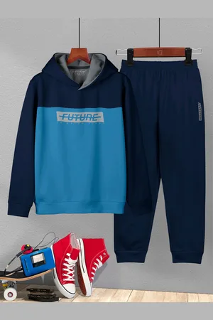 HELLCAT Boys Printed Hooded T-shirt With Jogger