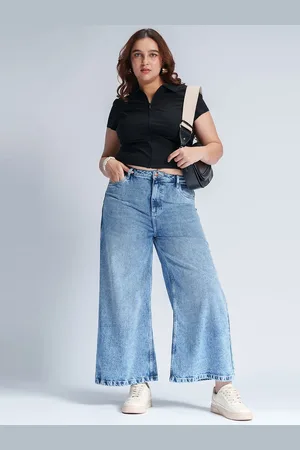 FREAKINS Women Flared High-Rise Heavy Fade Jeans