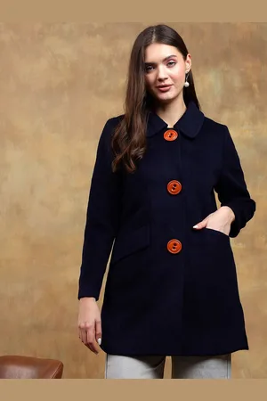 KOTTY Women Spread Collar Overcoat