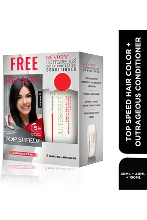 Revlon Top Speed Hair Color - Natural Black 70 with Outrageous Conditioner