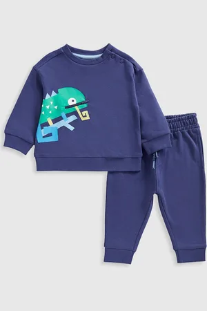 Mothercare Boys Printed Pure Cotton Sweatshirt & Joggers