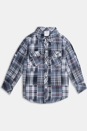 YK Boys Classic Tartan Checks Opaque Checked Casual Shirt