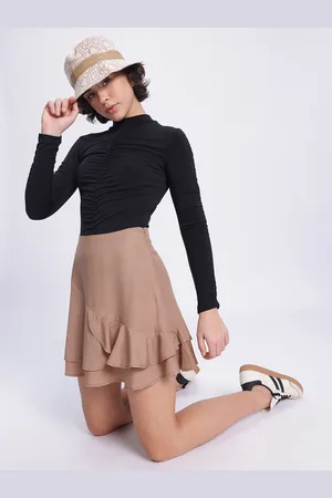 DressBerry Giggle & Glam Ruffled Layered Mini Flared Skirt