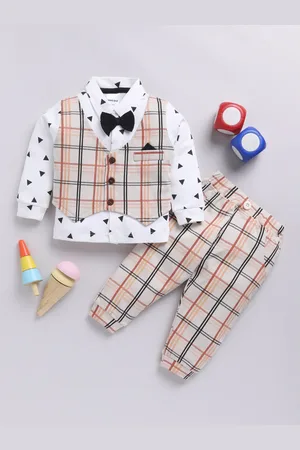 Moms Love Boys Checked Shirt with Trousers