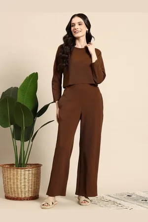 Mast & Harbour Textured Raglan Sleeve Top & Trousers Co-Ord Set