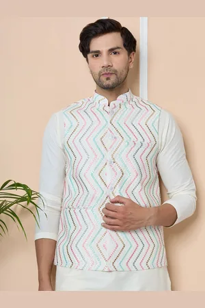 See Designs Embroidered Pure Cotton Nehru Jacket