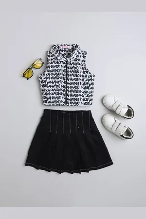 taffykids Girls Printed Top with Skirt
