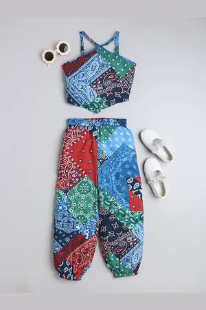 taffykids Girls Printed Top with Trousers