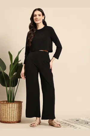 Mast & Harbour Textured Raglan Sleeve Top & Trousers Co-Ord Set