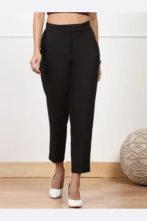 Biba Women Relaxed High-Rise Regular Fit Formal Trousers