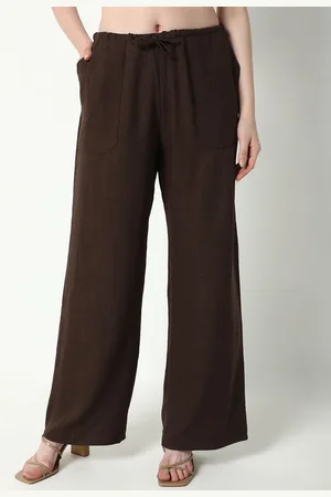 SHOWOFF Women Comfort Cotton Regular Fit Parallel Trousers