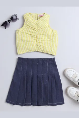 taffykids Girls Striped Top with Skirt