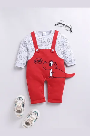 Moms Love Infant Boys Printed Pure Cotton Party Romper