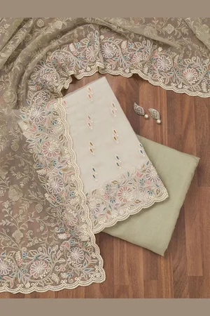 Koskii Embroidered Unstitched Dress Material