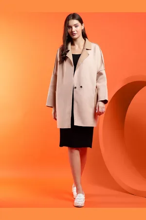 KOTTY Women Notched Lapel Longline Overcoat
