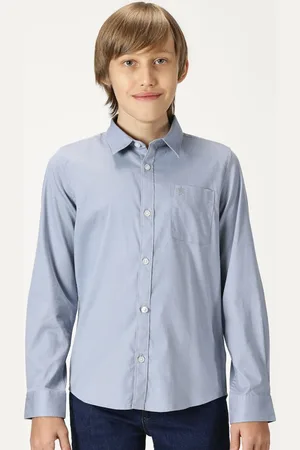 French Connection Boys Premium Cutaway Collar Solid Cotton Casual Shirt