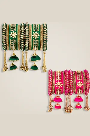 Peora Set Of 2 Gold-Plated Kundan-Studded Bangles